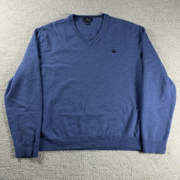 Brooks Brothers Other - Brooks Brothers Extra Fine Merino Wool V-Neck Sweater Blue Men’s Size XL